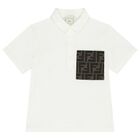 Baby Boys Ivory Logo Polo Shirt, 1, hi-res