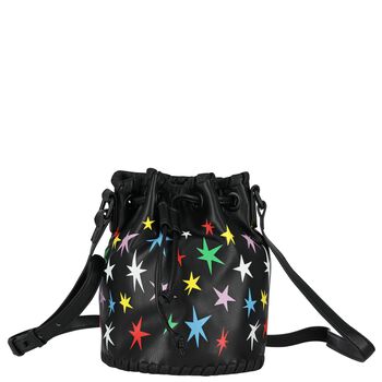 Girls Black Stars Faux Leather Bag