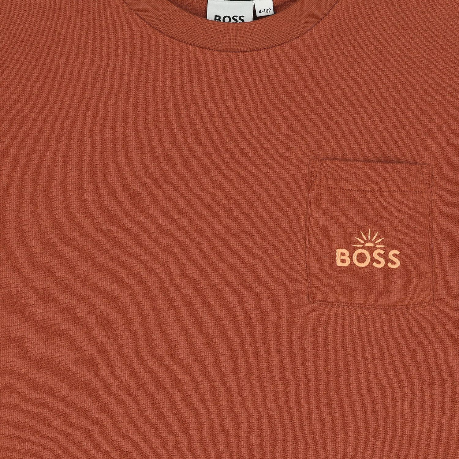 Boys Rust Orange Logo T-Shirt, 1, hi-res