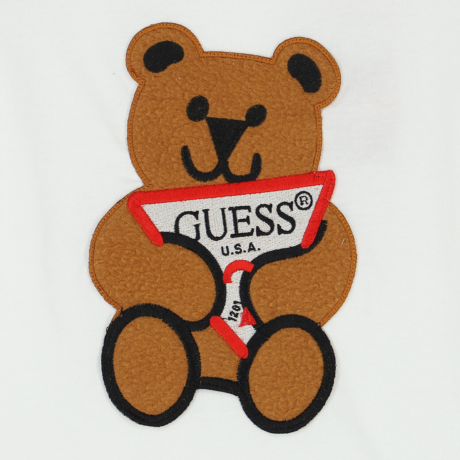 Boys White Teddy Logo Long Sleeve Top, 1, hi-res