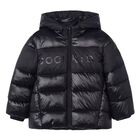 Boys Black Puffer Coat, 1, hi-res