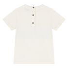 Younger Boys Ivory Zig Zag Logo T-Shirt, 1, hi-res