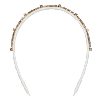 Girls White Embellished Headband