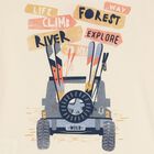 Boys Beige Car Long Sleeve Top, 1, hi-res