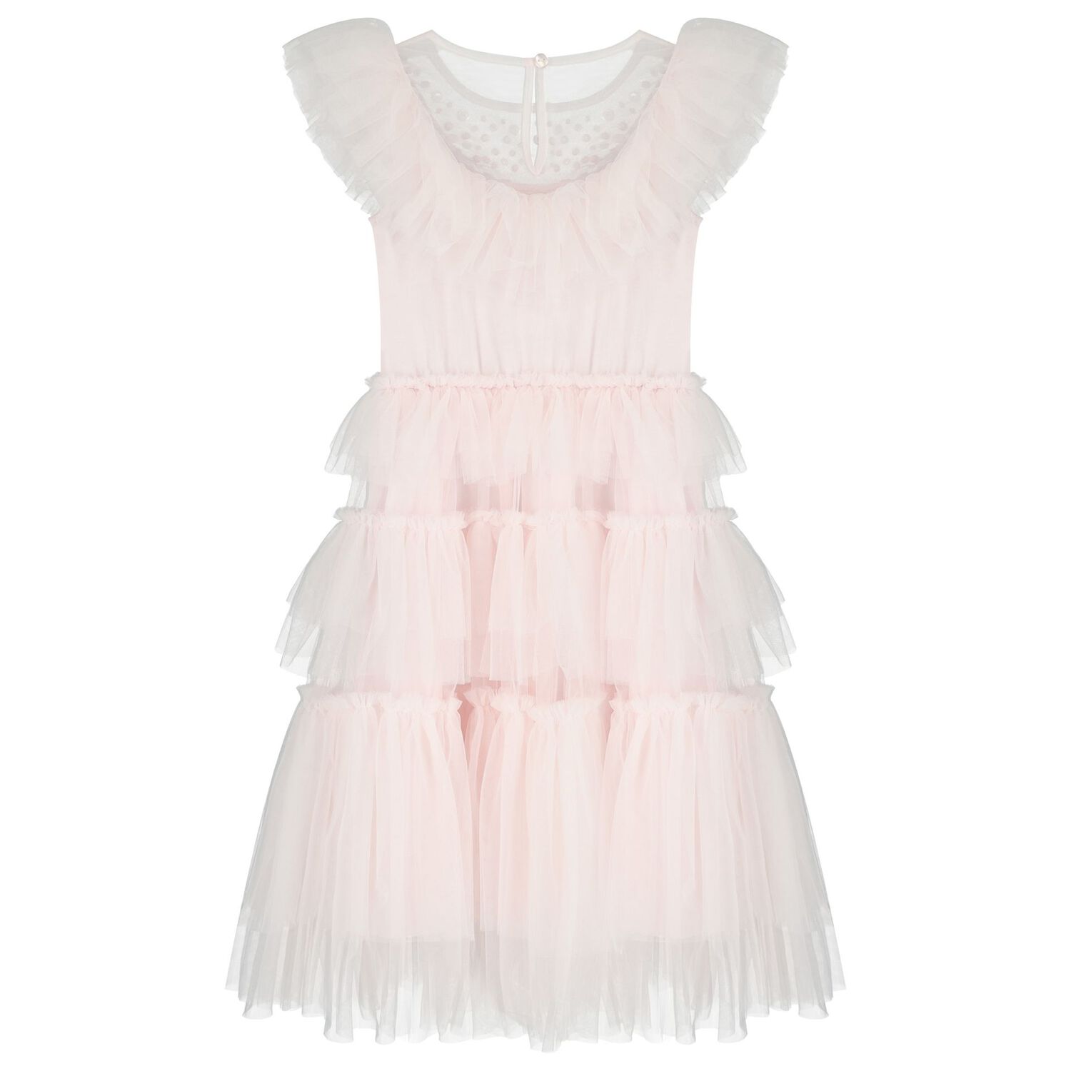 Girls Pink Tulle Embellished Dress, 1, hi-res