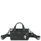 Girls Black Faux Leather Handbag, 1, hi-res