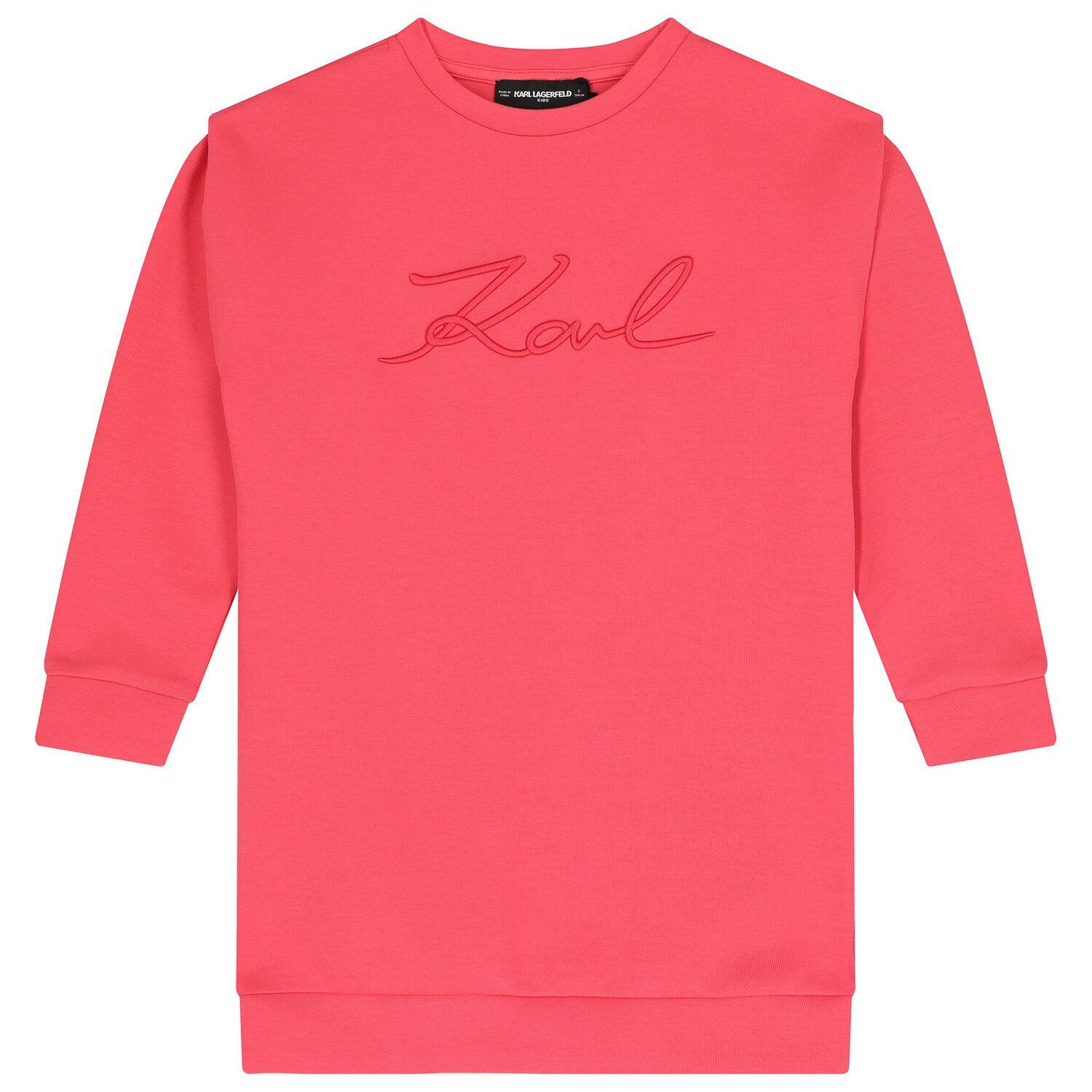 Girls Pink Logo Dress, 1, hi-res