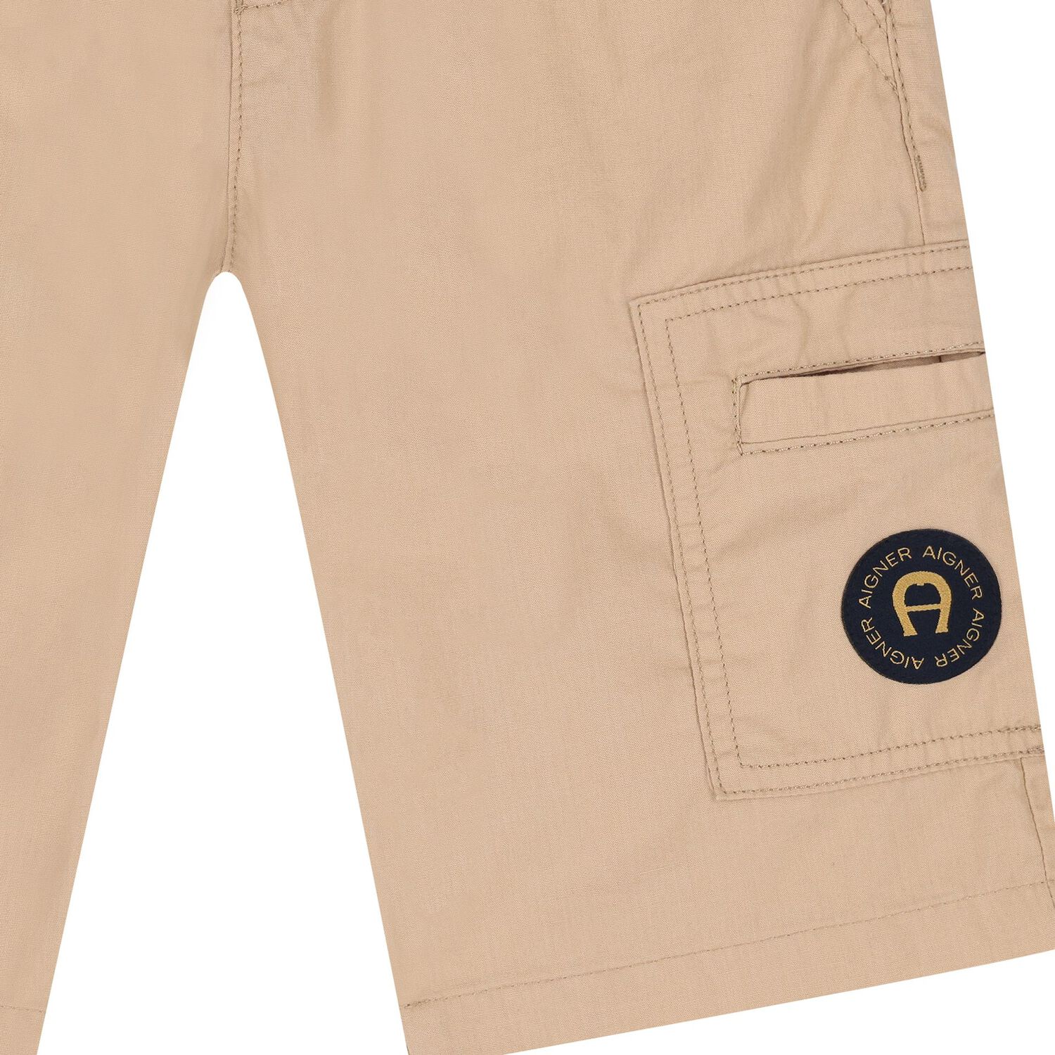 Boys Beige Logo Shorts, 2, hi-res