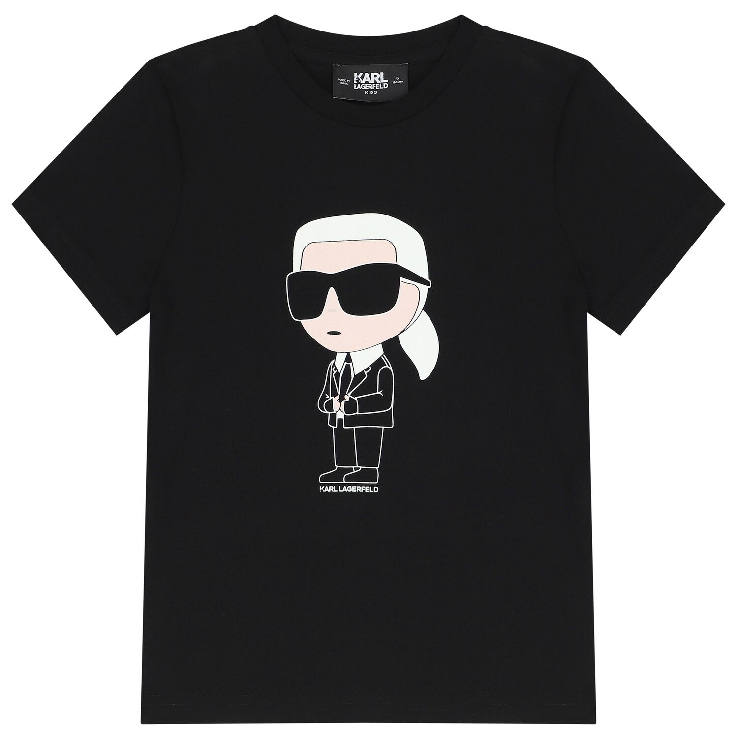 Boys Black Ikonik Karl Logo T-Shirt, 1, hi-res