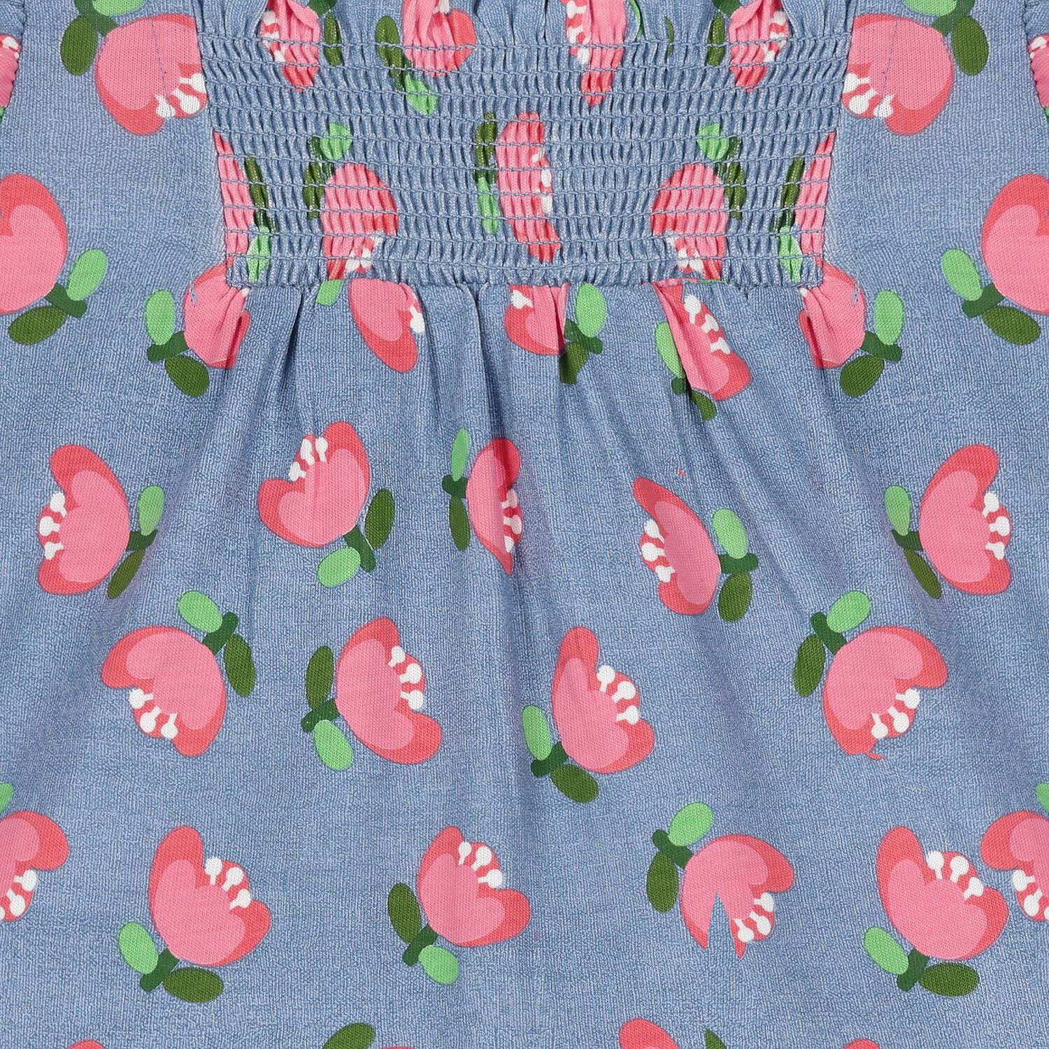 Younger Girls Purple Flower Print Dress, 1, hi-res