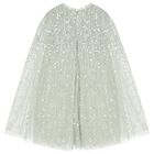 Girls Green Sequin & Star Tulle Cape Dress, 1, hi-res