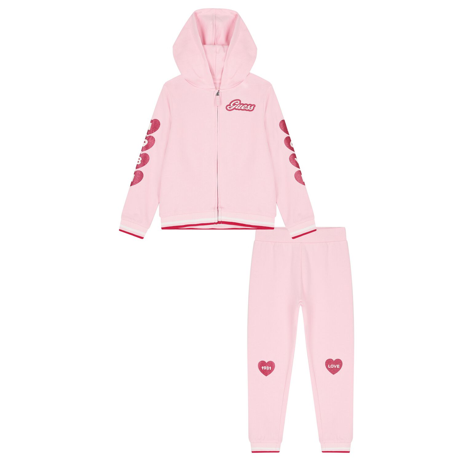 Girls Pink Logo Tracksuit, 1, hi-res