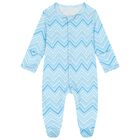 Baby Boys Blue Zig Zag Babygrow Gift Set  , 4, hi-res