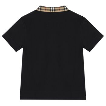 Boys Black Logo Polo Shirt