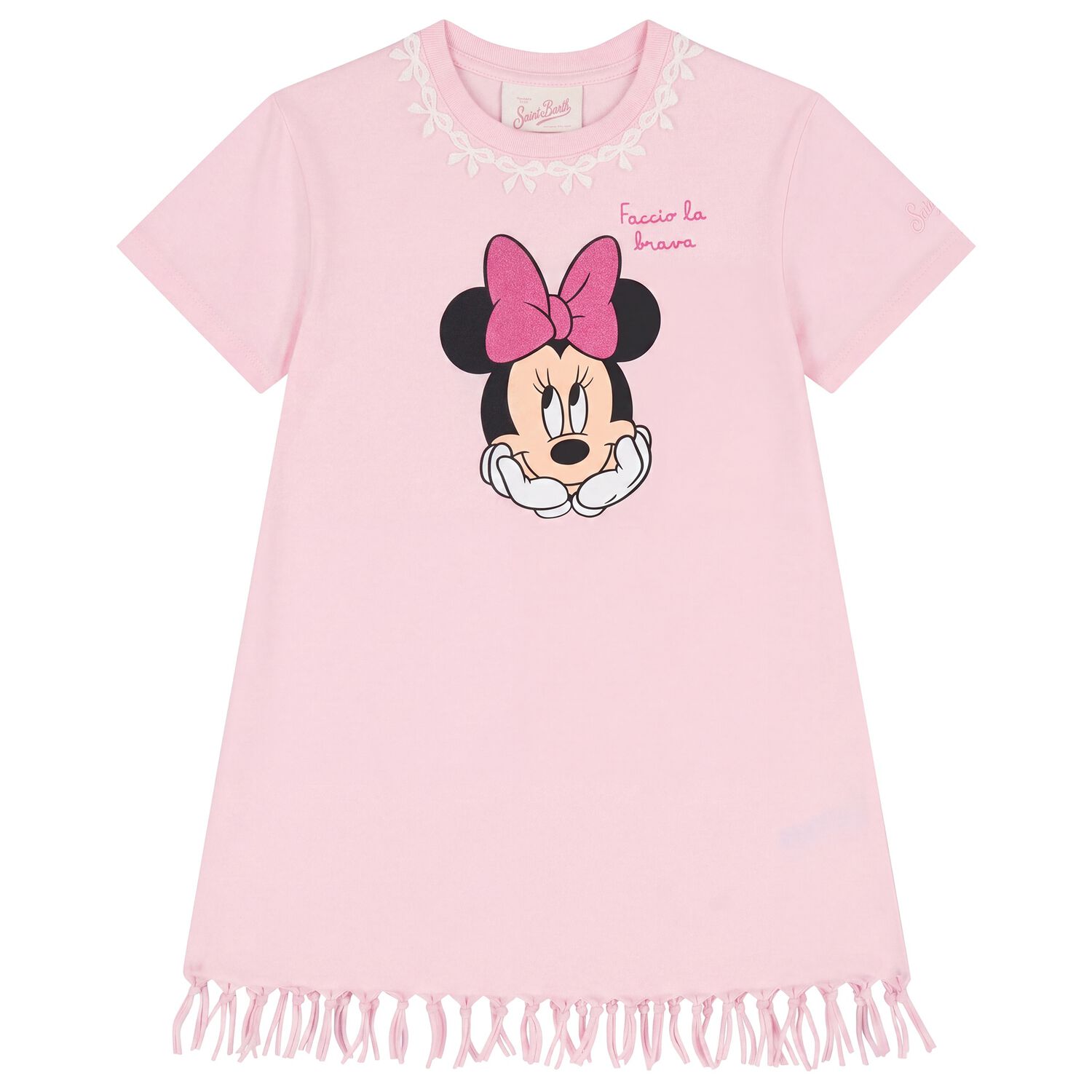 Girls Pink Minnie Mouse Disney Dress, 1, hi-res