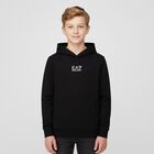 Boys Black Logo Hooded Top, 1, hi-res
