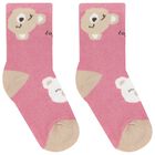 Baby Girls Pink & White Socks (4 Pack), 3, hi-res