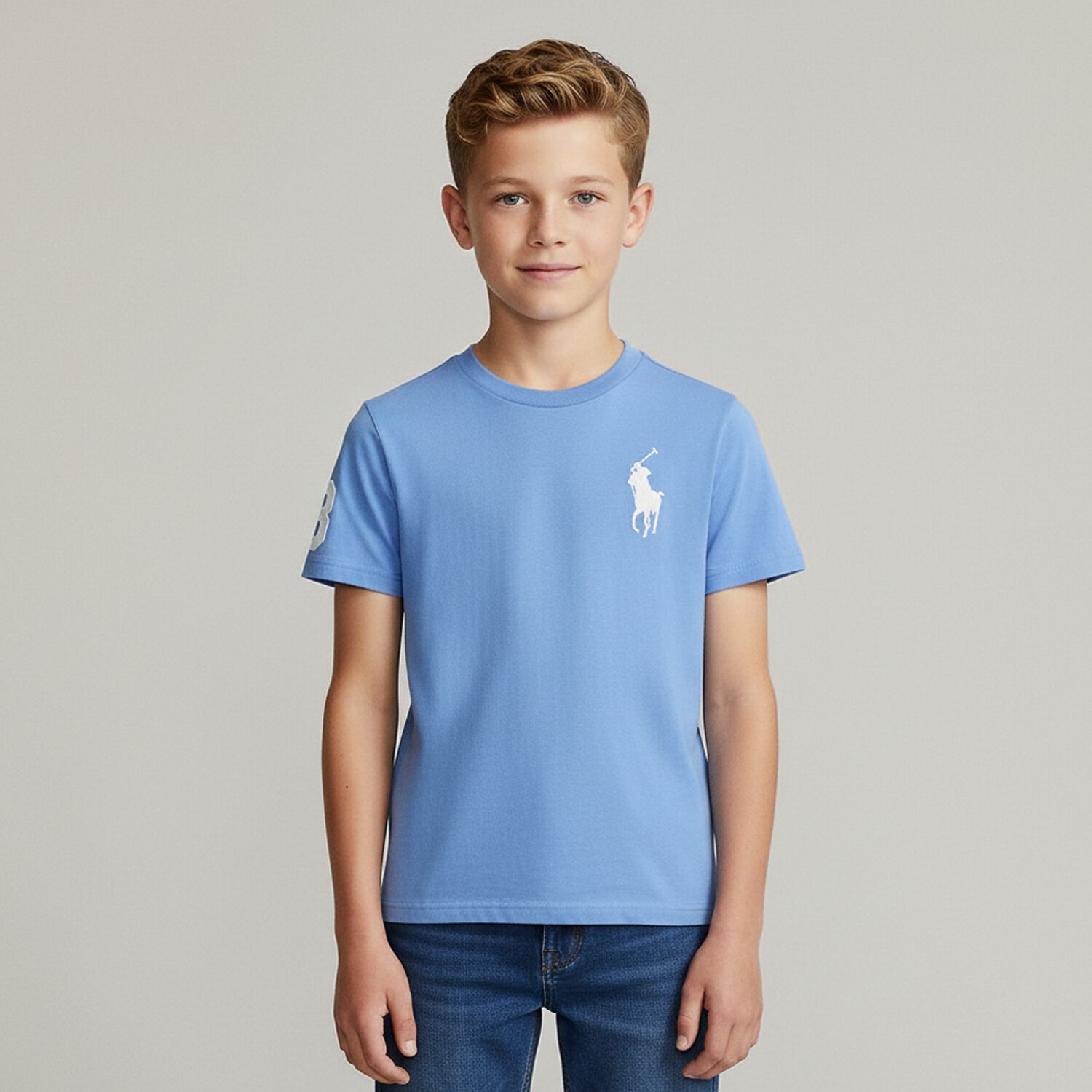 Boys Blue Logo T-Shirt, 1, hi-res