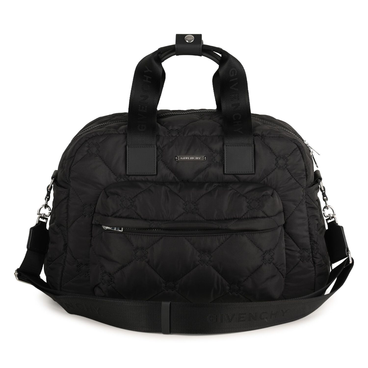 Black Logo Quilted Baby Changing Bag, 1, hi-res image number null