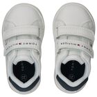 Boys White Logo Trainers, 1, hi-res