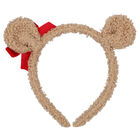 Younger Girls Beige Bow Headband, 1, hi-res