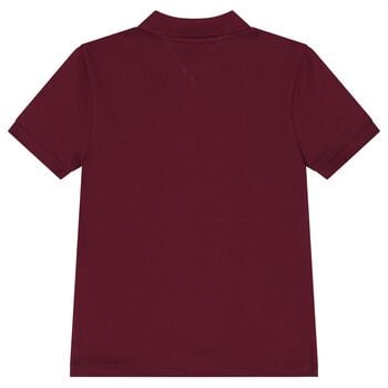 Boys Burgundy Logo Polo Shirt