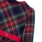 Girls Navy Blue Tartan Tweed Dress, 1, hi-res