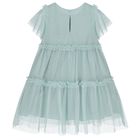 Girls Green Tulle Dress, 1, hi-res