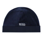 Baby Boys Navy Logo Hat, 1, hi-res