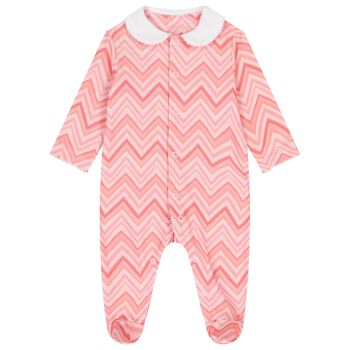 Baby Girls Pink Zig Zag Babygrow