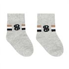 Baby Boys Blue, Grey & Navy Blue Logo Socks ( 3-Pack ), 2, hi-res