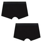 Boys Black Logo Boxer Shorts ( 2-Pack ), 1, hi-res
