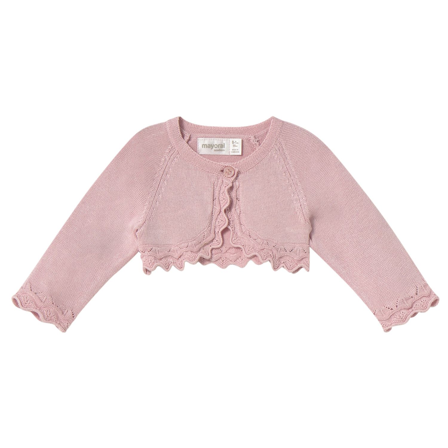 Baby Girls Pink Knitted Cardigan, 2, hi-res