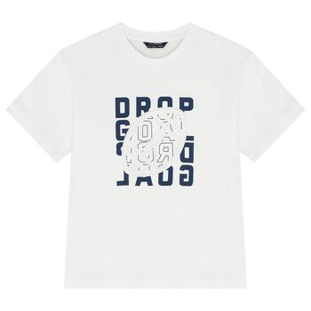 Boys White American Football T-Shirt