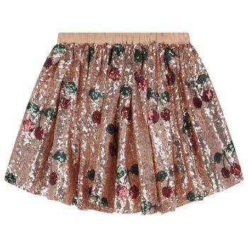 Girls Rose Gold Sequins Skirt