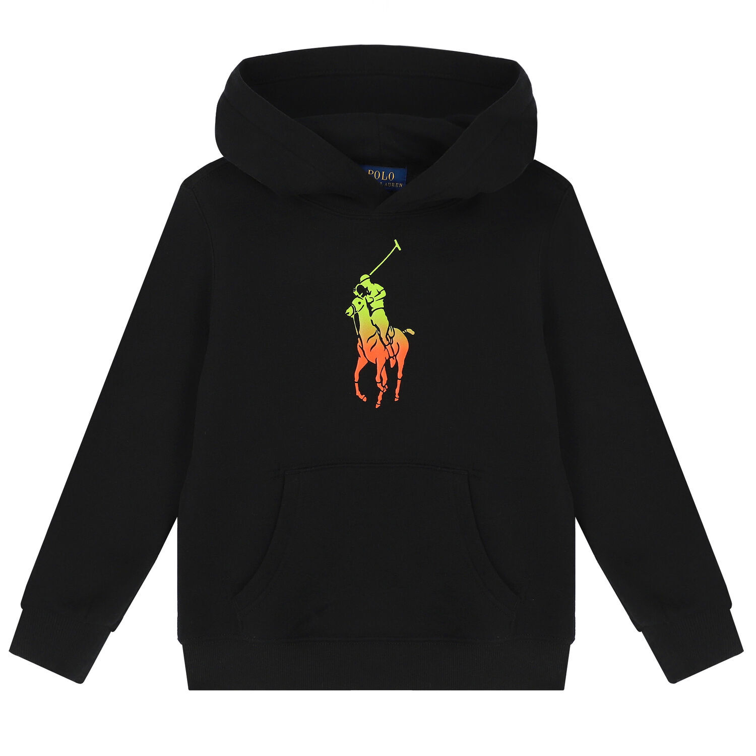 Boys Black Logo Hooded Top, 2, hi-res image number null