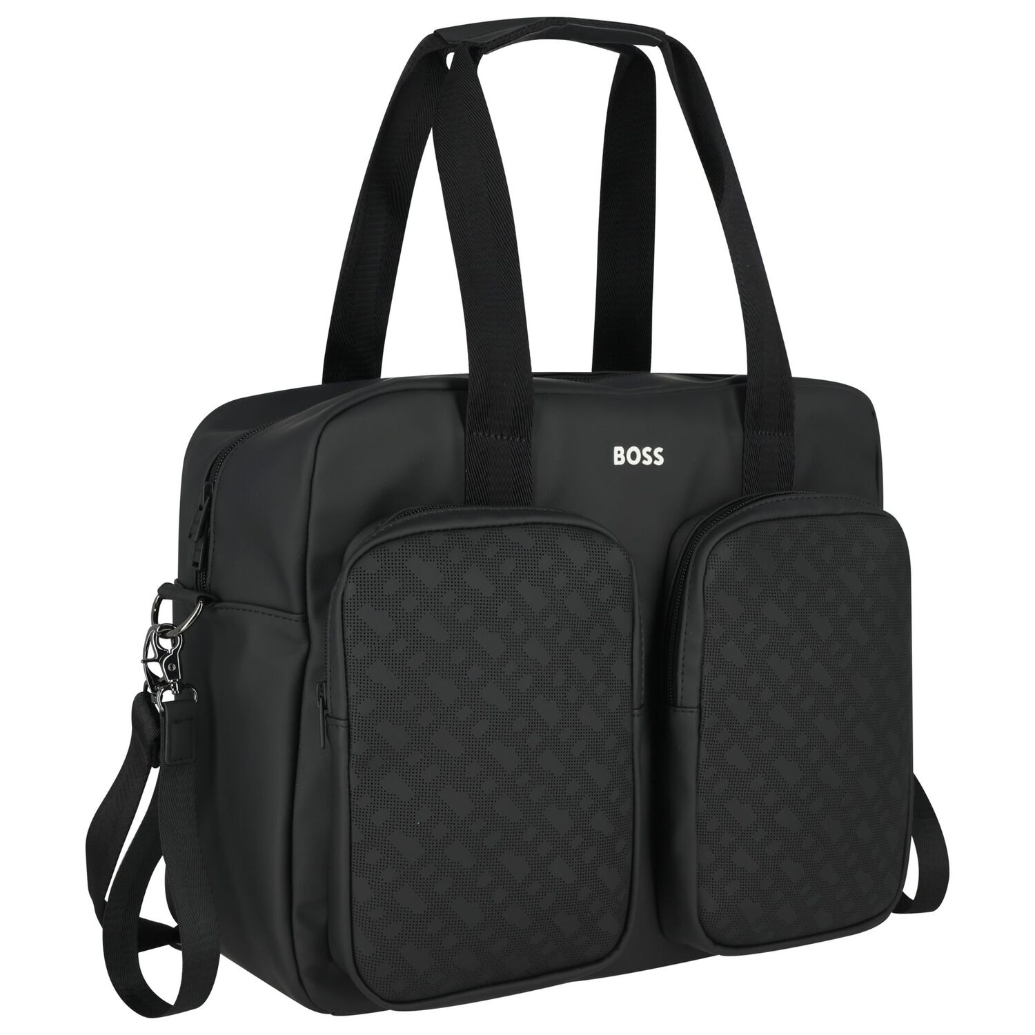 Black Logo Baby Changing Bag, 1, hi-res