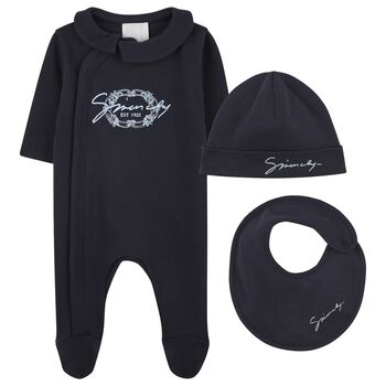Navy Blue Logo Babygrow Gift Set