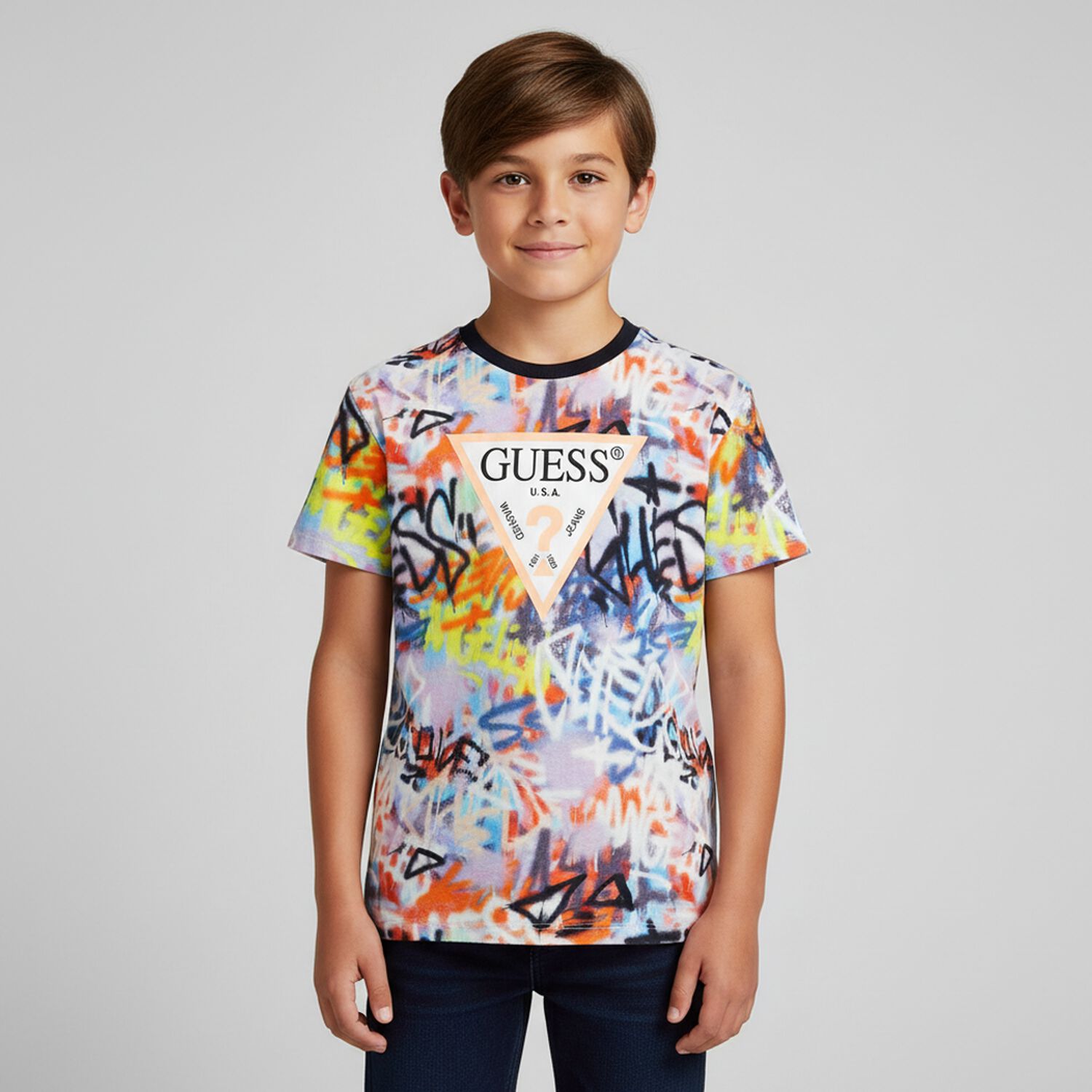 Grafitti Patterned Logo T-Shirt, 1, hi-res