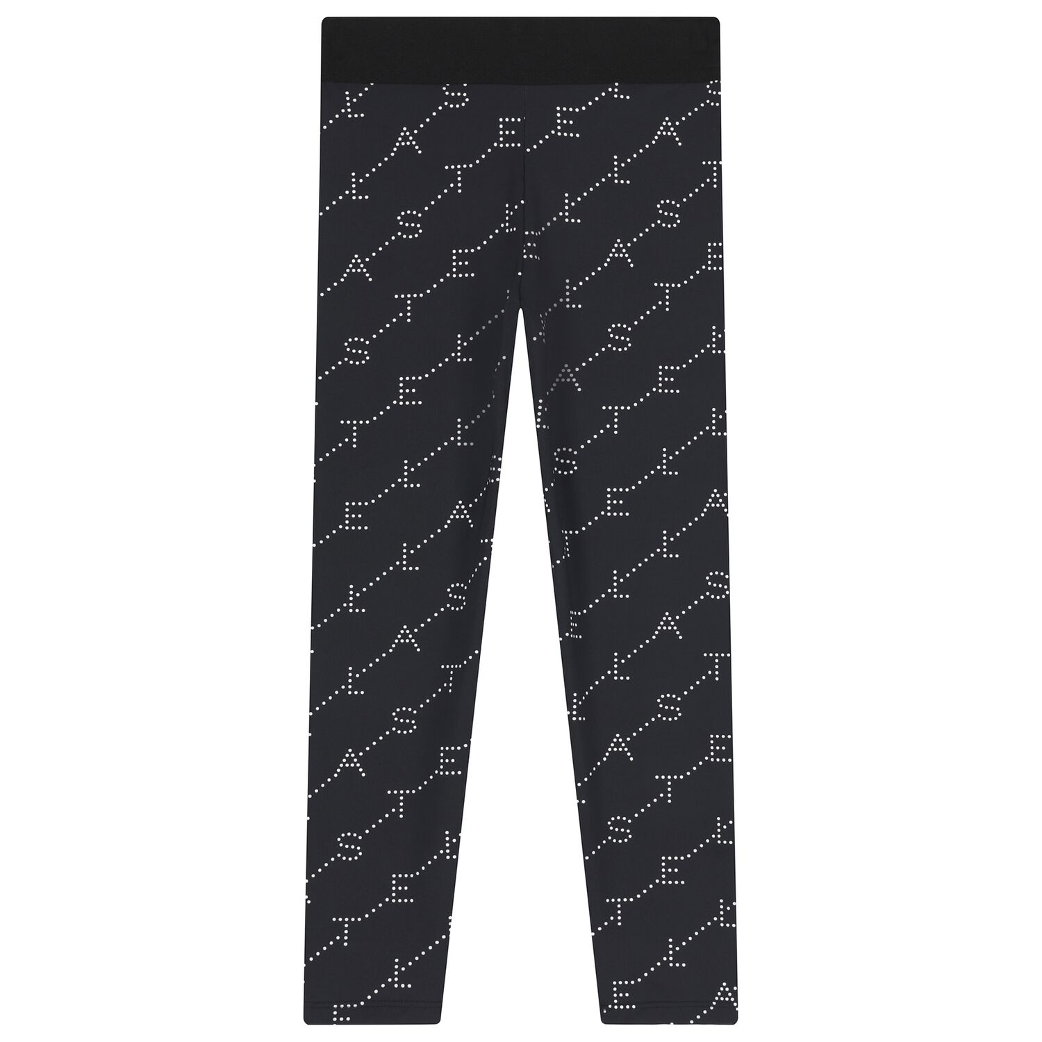 Girls Black Logo Leggings, 1, hi-res