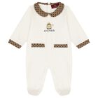 Ivory Teddy Bear Logo Babygrow Set, 1, hi-res