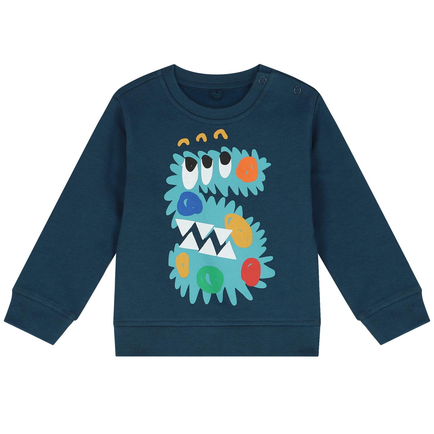 Younger Boys Blue Monster Sweatshirt, 1, hi-res image number null