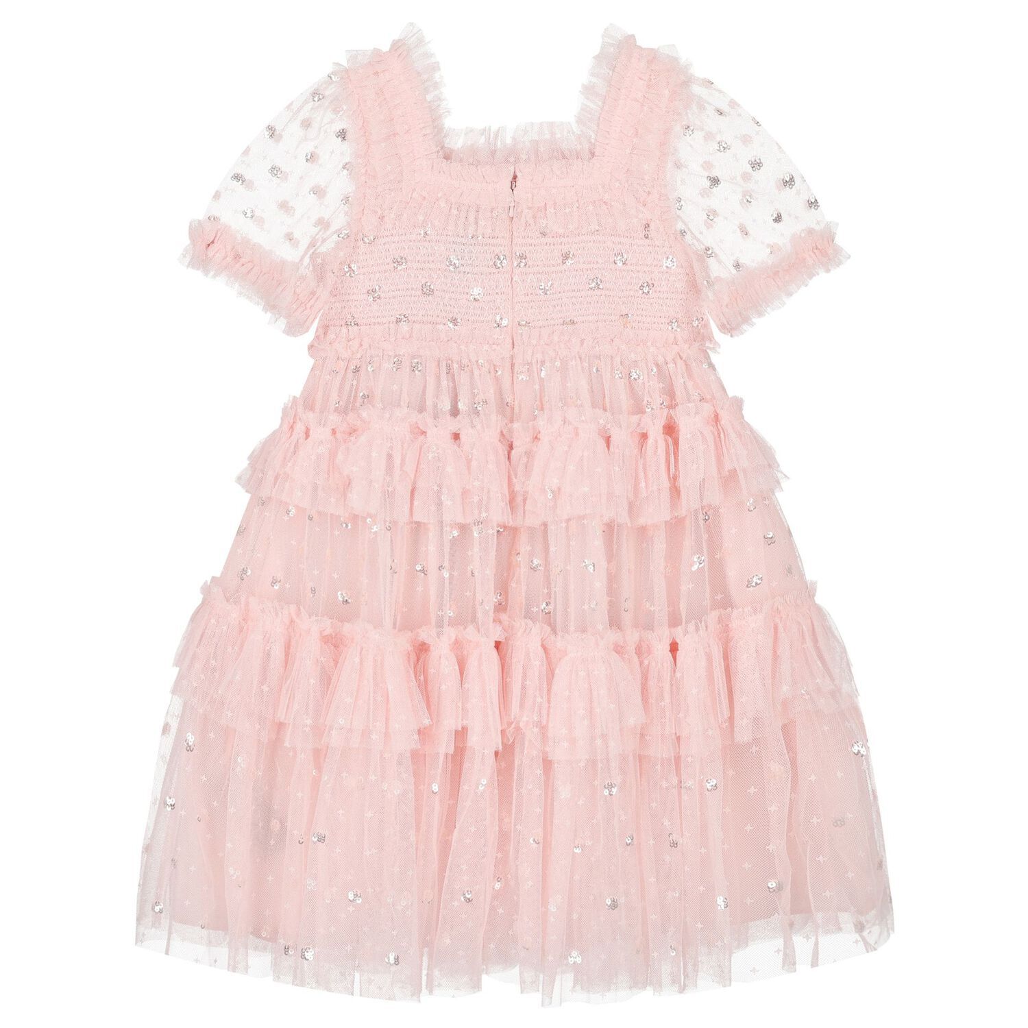 Girls Pink Sequin & Tulle Dress, 1, hi-res image number null