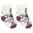 Girls Pink & White Logo Socks ( 3-Pack ), 1, hi-res