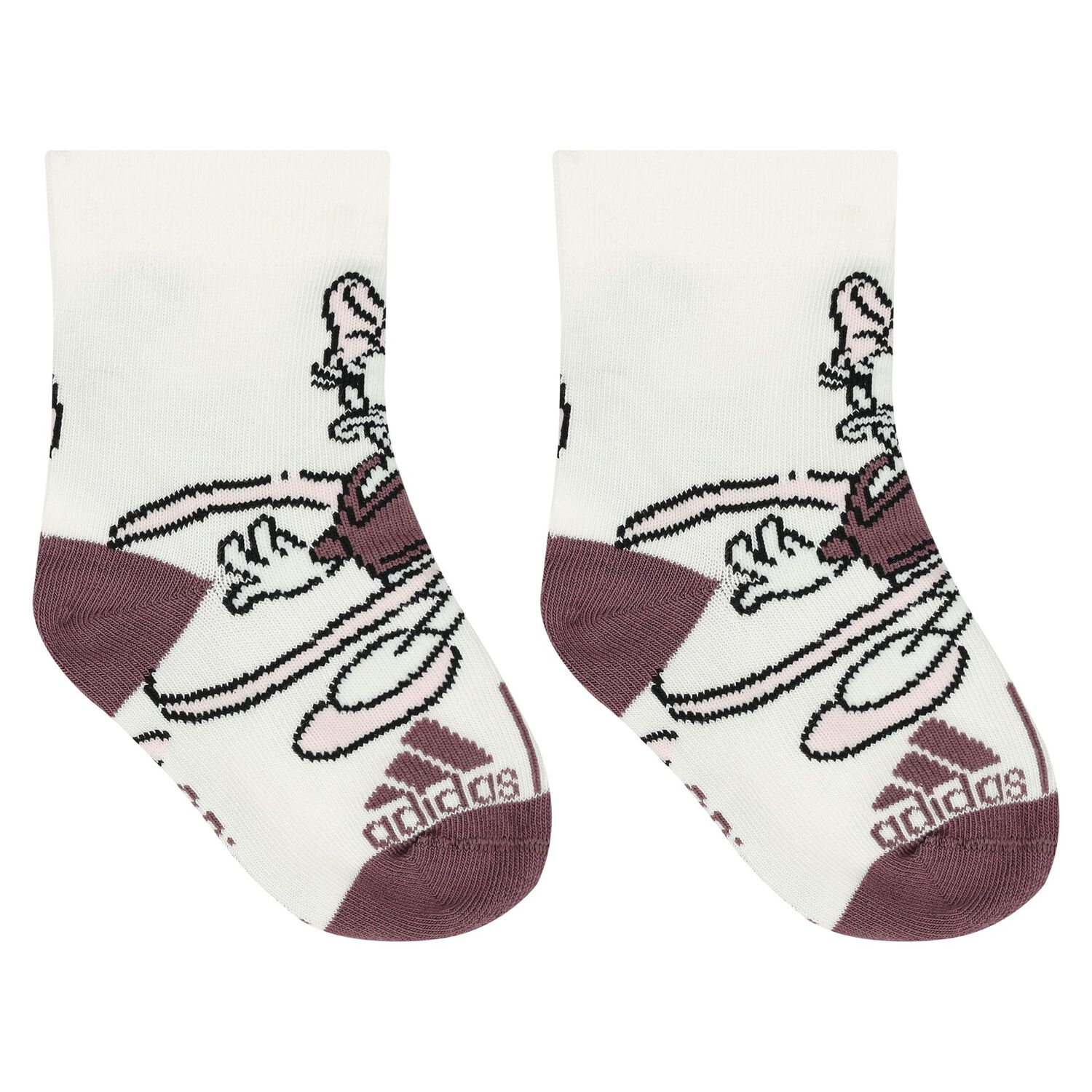 Girls Pink & White Logo Socks ( 3-Pack ), 1, hi-res image number null