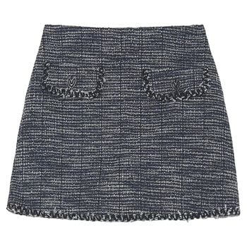 Girls Navy Blue Tweed Skirt