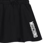 Girls Black Logo Skirt, 2, hi-res