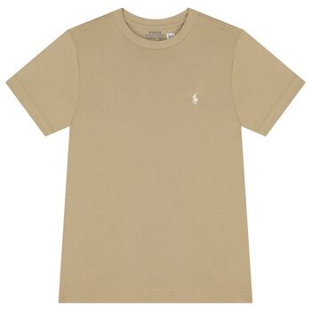 Boys Beige Logo T-Shirt