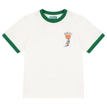 Boys Ivory Elephant Logo T-Shirt