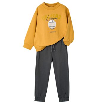 Boys Yellow & Grey Tracksuit
